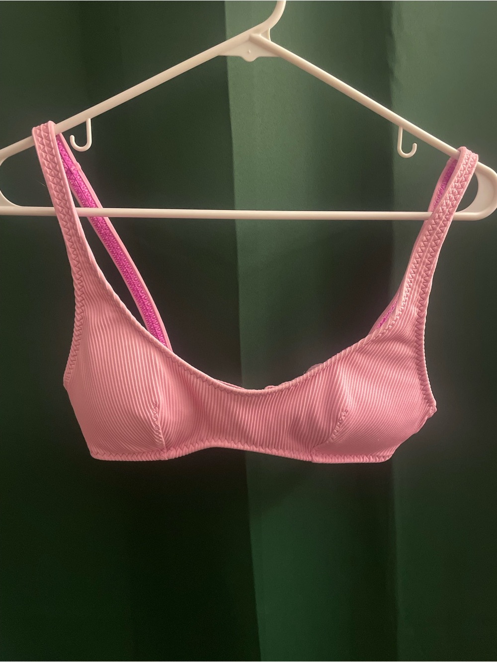 Fabletics Pink Ribbed Bikini Top